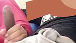 Naughty girlfriend gives handjob to bf