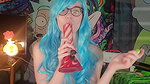 Blue Haired E Girl Sticks Thick Blue Cock in Her Pink Pussy-IzzyHellbourne