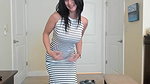 MILF Smoking in Latex Dress and Knee High Boots