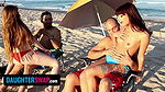 Daughter Swap – Horny Teens Seduce Each Others Dad By Getting Topless While Sunbathing