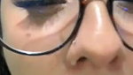 Cute Girl With Glasses Takes Cum All Over Her Face And In Mouth
