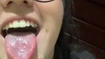 Cute Girl With Glasses Takes Cum All Over Her Face And In Mouth