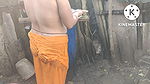 Anita yadav bathing outside with hot