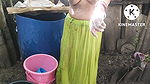 Indian house wife bathing anita style