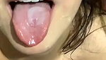Cute Girl With Glasses Takes Cum In Mouth Swallows And Licks It Nicely
