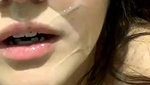 Cute Girl With Glasses Takes Cum In Mouth Swallows And Licks It Nicely