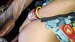 Rustic woman bangles in closed room