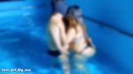 Girlfriend and boyfriend have fun blowjob and sex in the swimming pool