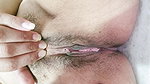 Fingering and rubbing masturbate hairy wet pussy close up with creampie