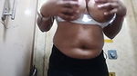 Desi bhabhi making video playing with boobs in the train bathroom
