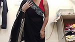 Desi Mona Show Boobs and nipple in black Sari