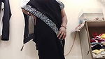 Desi Mona Show Boobs and nipple in black Sari