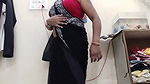 Desi Mona Show Boobs and nipple in black Sari