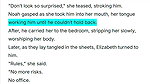 Truth or Dare, Mrs. McCutcheon Noah was already awake when his alarm rang