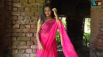 Rupsha  Pink Saree Sleeveless Blouse Video Shoot  Navel Show Video  saree fashion blog