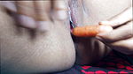 Alone girl Big carrot taking in home Wife puts cucumber brinjal, carrot in her pussy