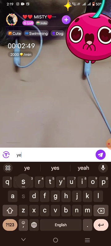 Chamet Girl Misty Showing Full Nude on Live 121