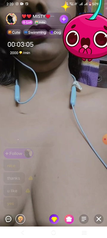 Chamet Girl Misty Showing Full Nude on Live 121