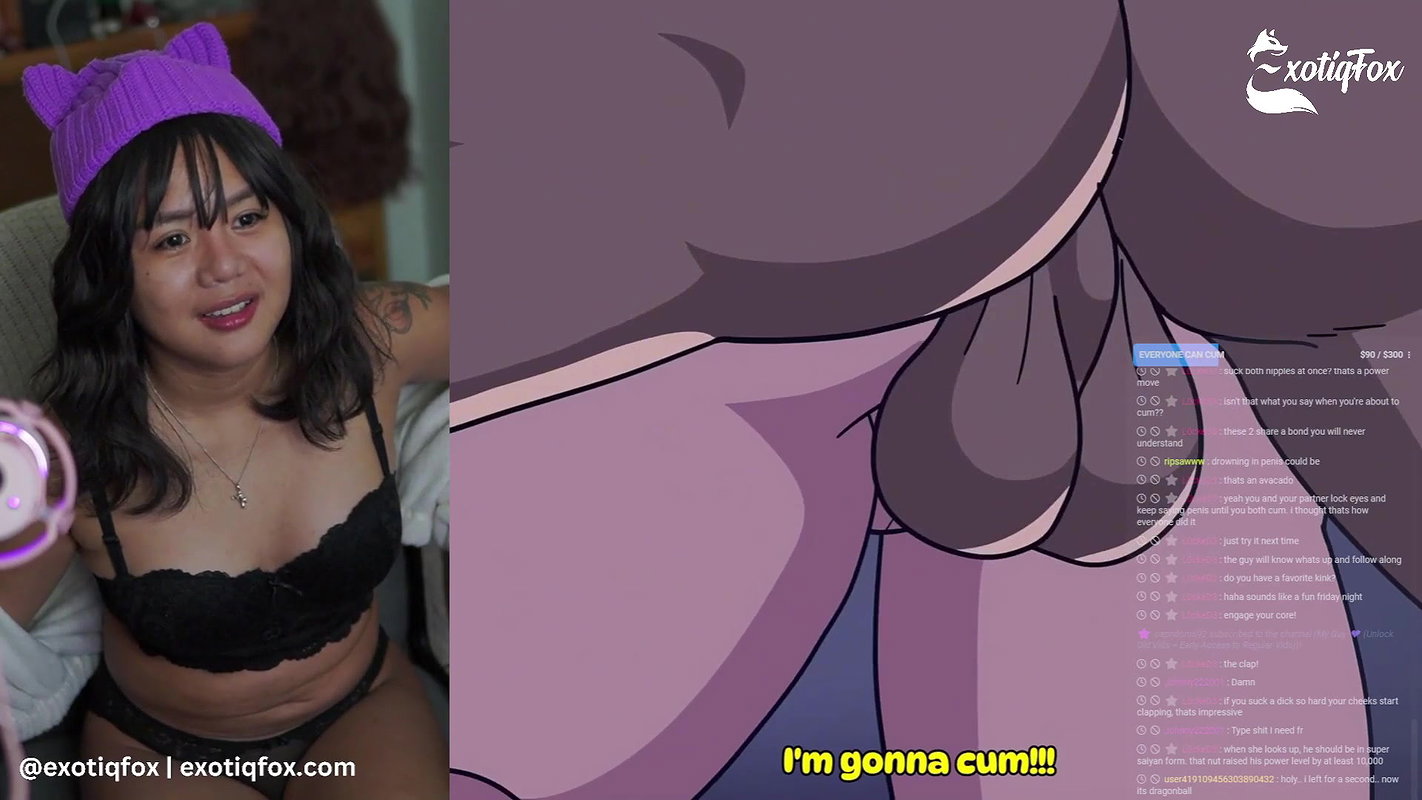 HOT DRAGONBALL HENTAI REACTION CUTE ASIAN STREAMER ExotiqFox Solo Gooner Girl Masturbation Hentai Reaction Funny Vegeta Bulma
