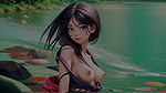 Beautiful topless cartoon girls