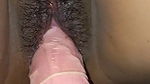Huge Dildo Inserted in Black Tight Asian Pussy