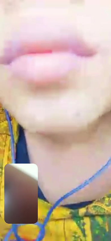 wet pussy GF masturbating during video call sex