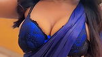 TANVI BUSTY JUICY CLEAVAGE AND NAVEL VIEW IN BRA BLOUSE SAREE TEMPTING 12