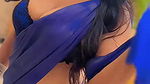 TANVI BUSTY JUICY CLEAVAGE AND NAVEL VIEW IN BRA BLOUSE SAREE TEMPTING 12