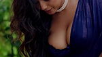 TANVI BUSTY JUICY CLEAVAGE AND NAVEL VIEW IN BRA BLOUSE SAREE TEMPTING 14
