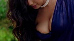 TANVI BUSTY JUICY CLEAVAGE AND NAVEL VIEW IN BRA BLOUSE SAREE TEMPTING 14