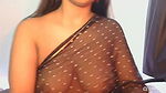 Sexy Bhabhi in See through Black Saree without blouse Exposing Boobs 2