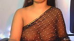Sexy Bhabhi in See through Black Saree without blouse Exposing Boobs 2