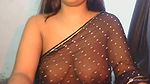 Sexy Bhabhi in See through Black Saree without blouse Exposing Boobs 2