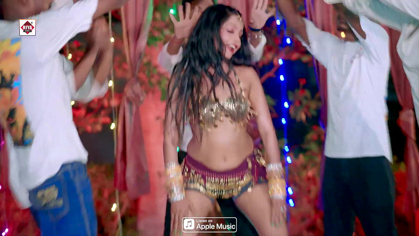 Madhu Rai hot song – Navel squeezed, Thigh show, slight cleavage2