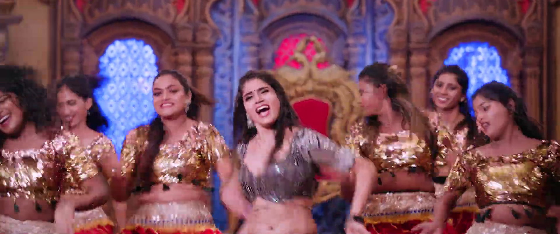 Aaradhya hot navel song – Expressions, Neck caressed, Slight cleavage2