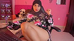 Hot Muslim in hijab showing her naked body
