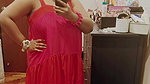 busty desi lady huge breasts in red bra
