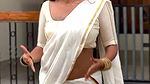 dusky malayali girl wide tummy and navel in kerala saree dance