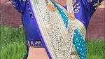 marathi lady sexy deep navel in blue saree