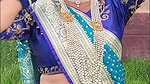 marathi lady sexy deep navel in blue saree