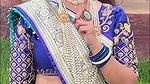 marathi lady sexy deep navel in blue saree