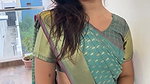 sexy tamil lady navel in green saree