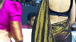NEHA SHETTY IRRESISTIBLE BACKLESS IN SAREE CURVY TEASE HQ VIDEO2