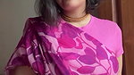 cute girl big deep navel in pink saree2