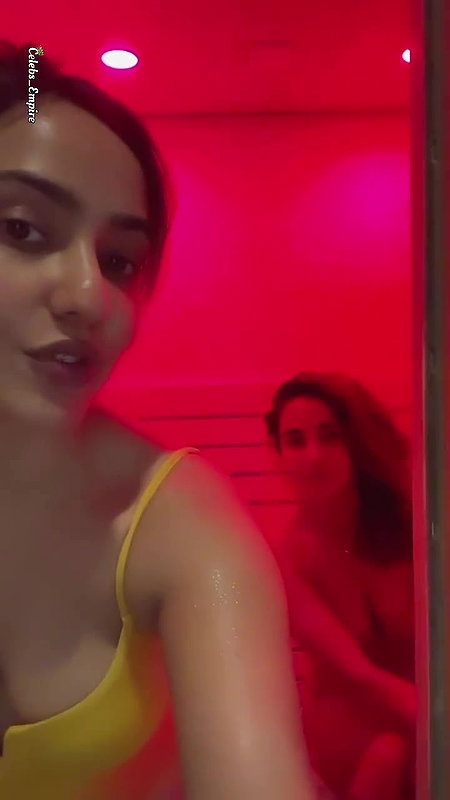 Neha And Aisha Sharma Cleavage And Mirror Selfie In Hot Dress2