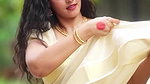Actress Swathista Krishnan hot hip navel show in onam saree 2