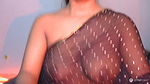 Sexy Bhabhi in See through Black Saree without blouse Exposing Boobs