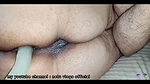 My Hairy Armpits Step Sister Masturbating with Homemade Dildo in Pussy and Ass