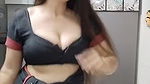 Insta Mom Vandana Pathak Sep 21 Live Black Saree Strip 2