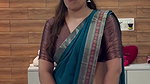 marathi sexy lady wide hip and navel in blue saree  2
